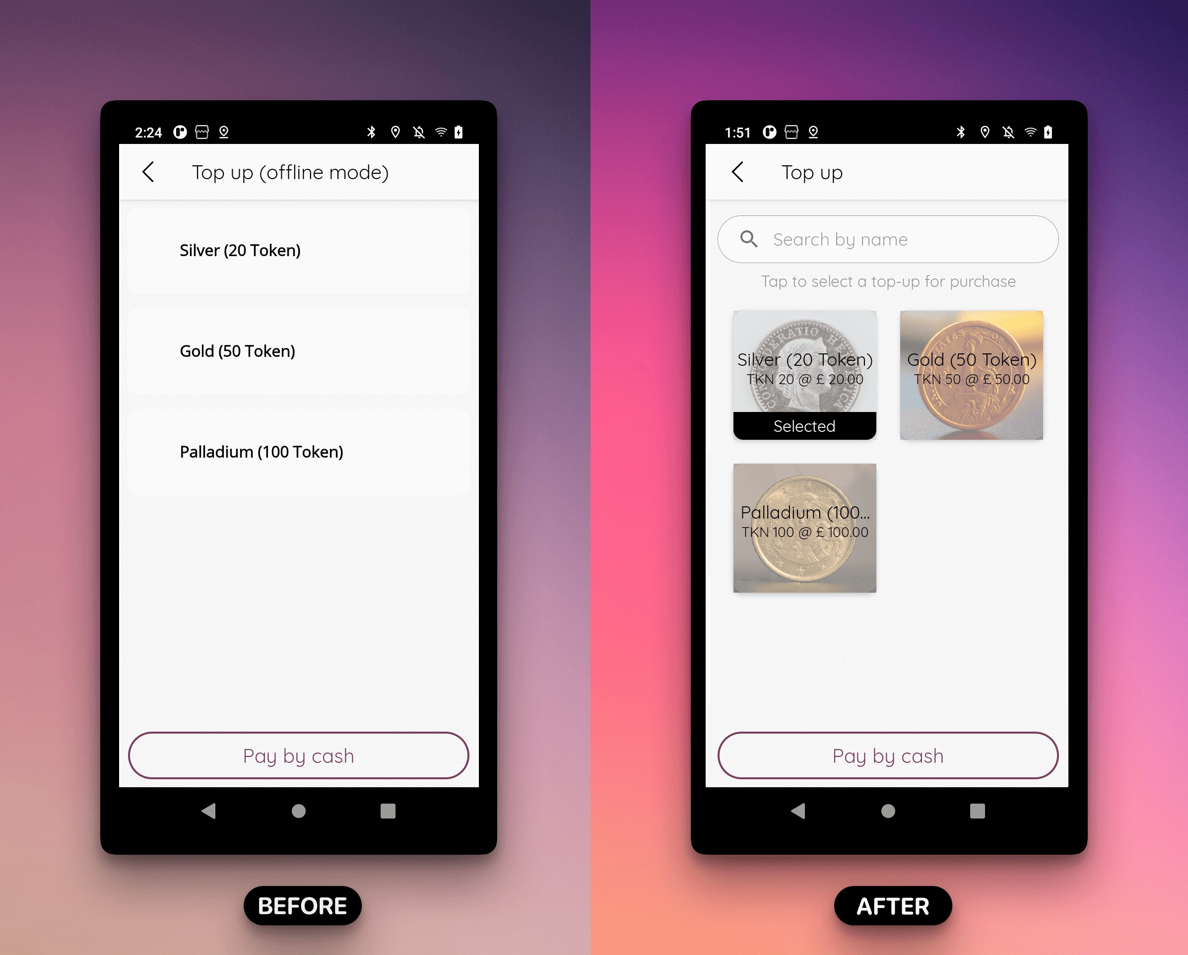 Added Top-up images within the app.