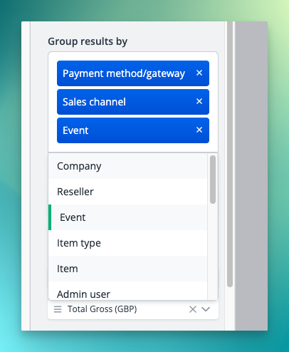 Multi-tiered sales report grouping