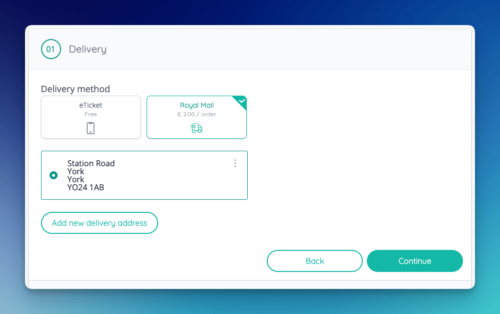 Delivery address is now captured during checkout when a physical fulfilment option is selected.