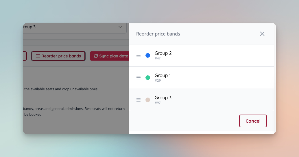 Price band re-ordering