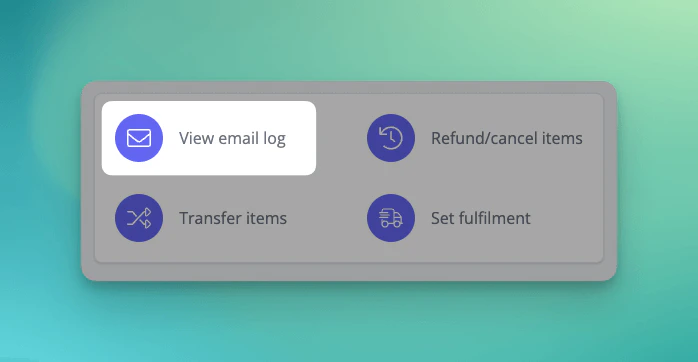 View order email logs action button.