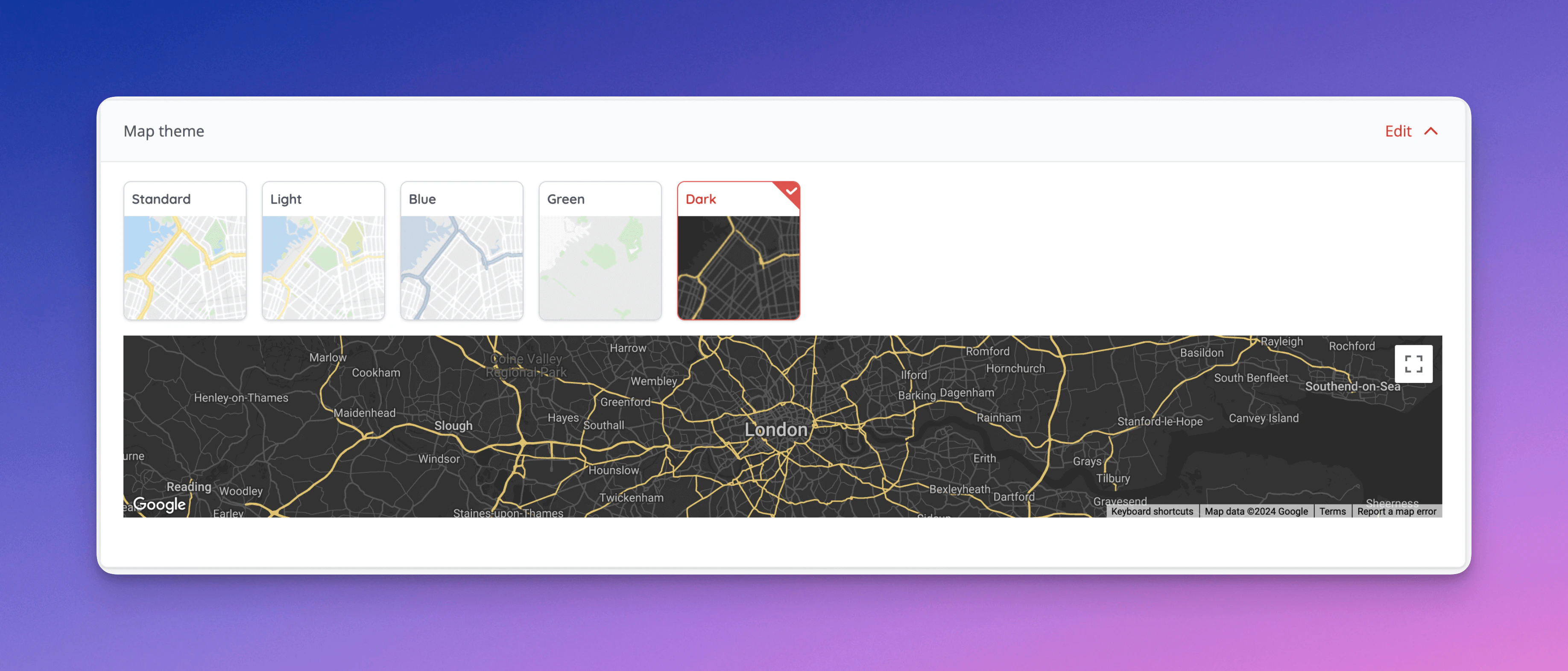 Map theme picker