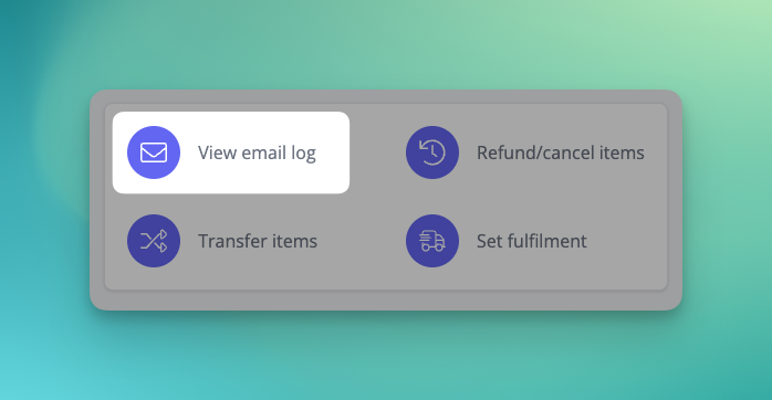 View order email logs action button.