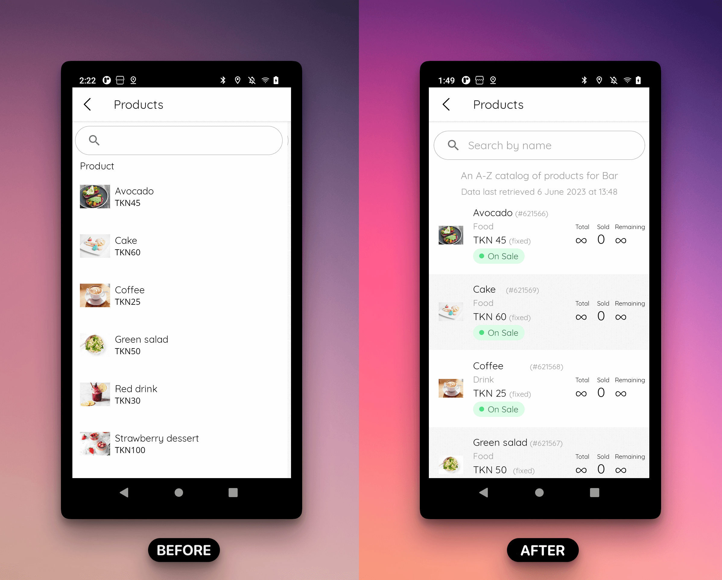 Added more information to the products index page.