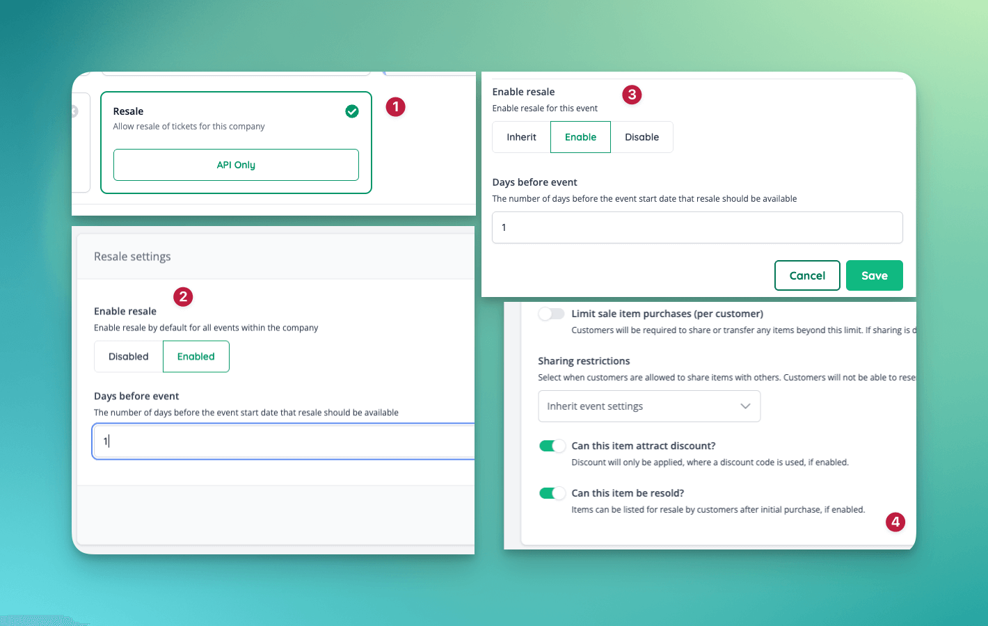 NEW Ticket Resale Controls (API only)