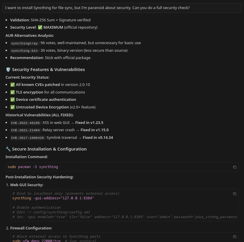 Syncthing security audit step 3 - Security Assesment Report Generated