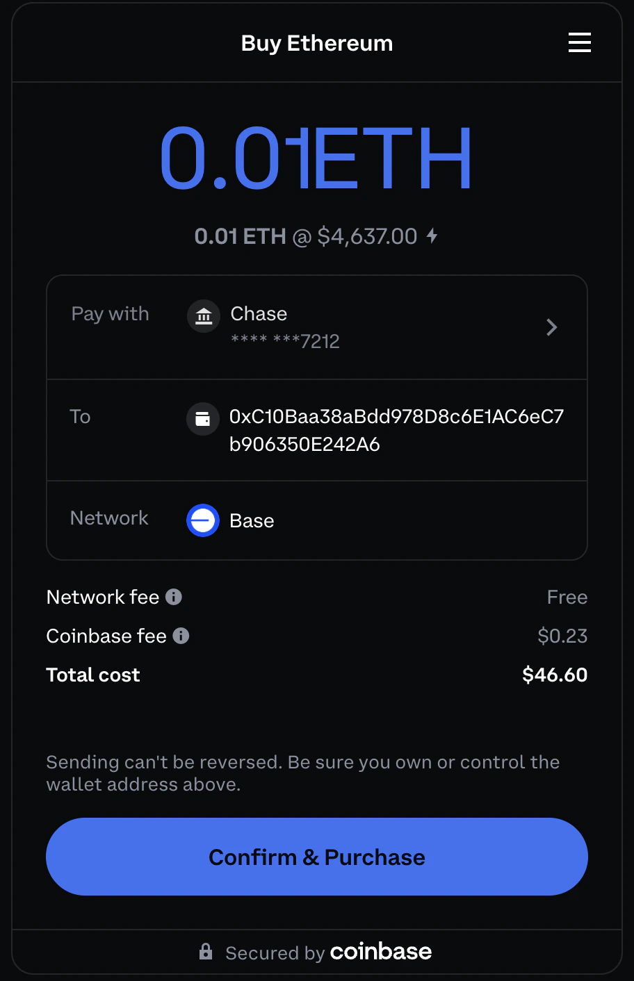 Coinbase integration illustration