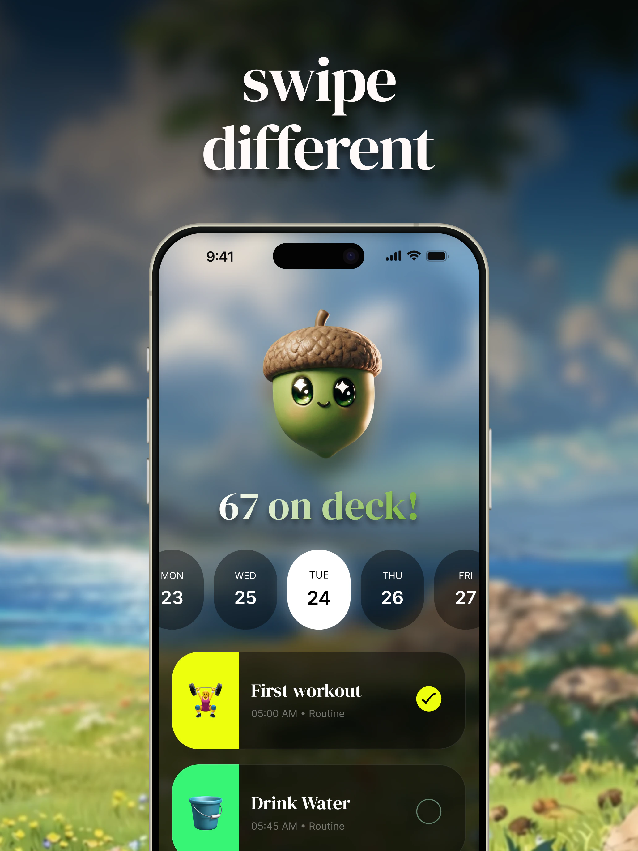 Gesture-driven daily agenda