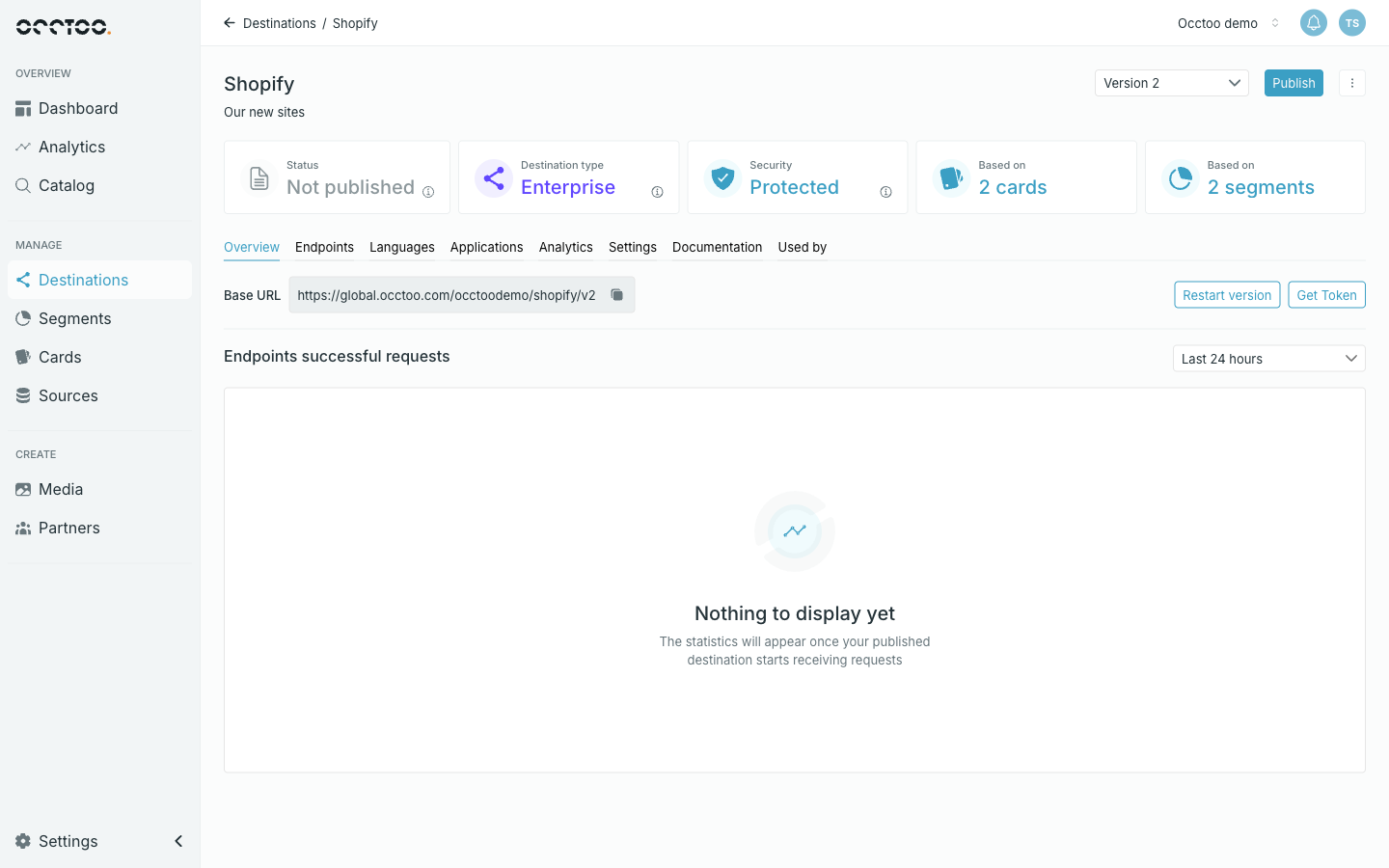 A destination page