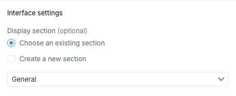 Interface settings