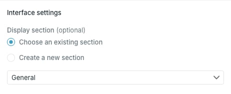 Interface settings