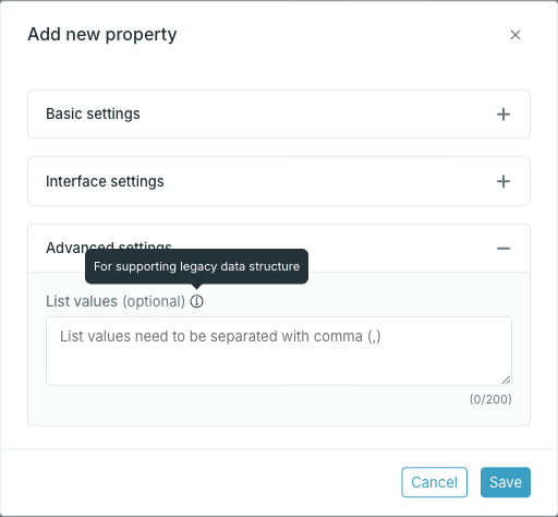 Advanced settings