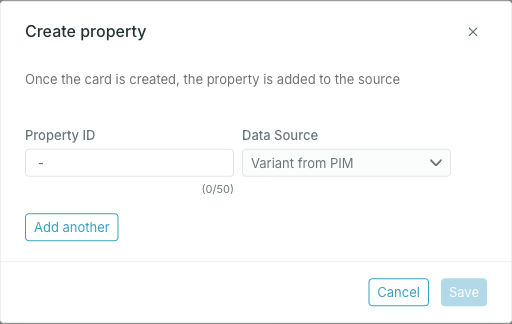 Create property dialog