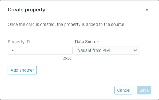 Create property dialog
