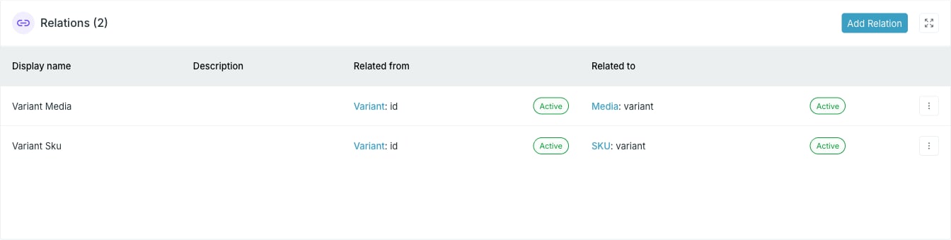 Relations widget
