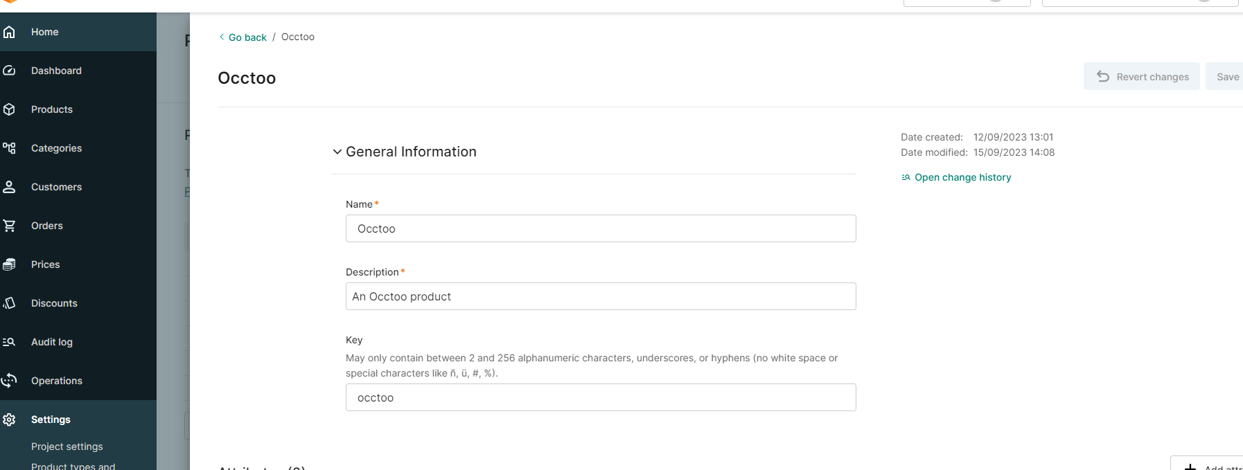 Product types in commercetools