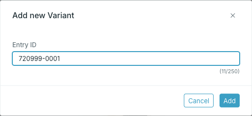 The entry ID dialog