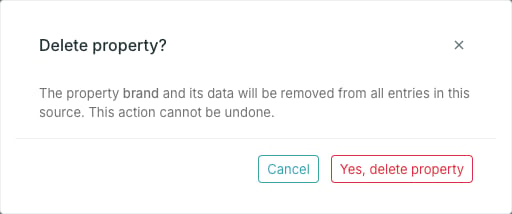 The Delete property dialog