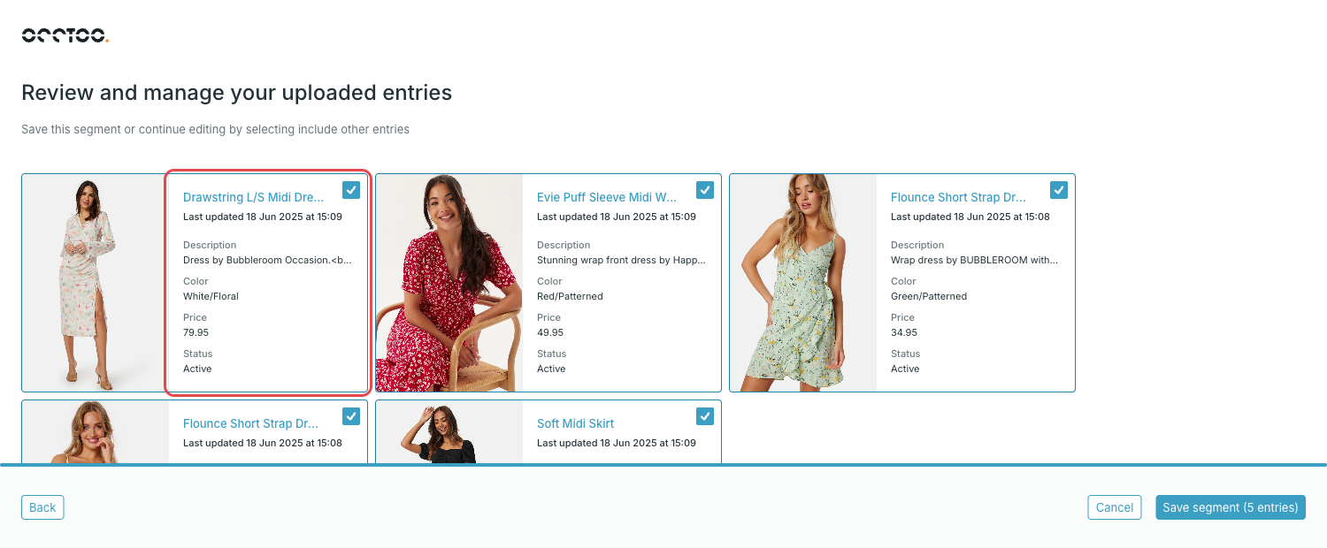 Review and manage your uploaded entries
