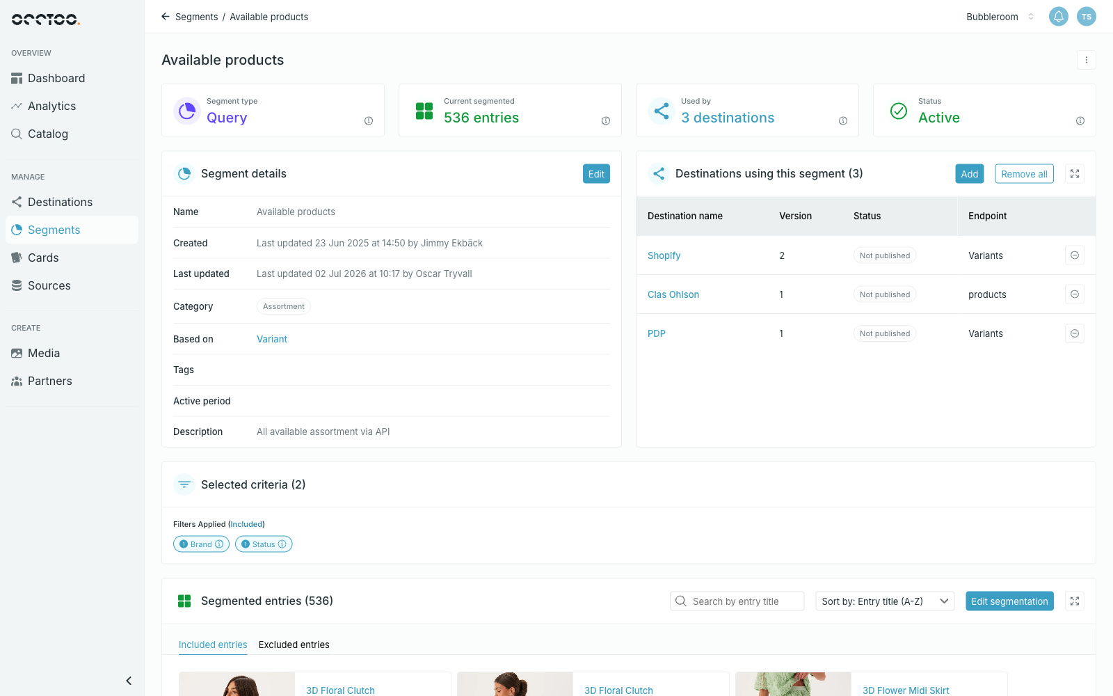 Segment page