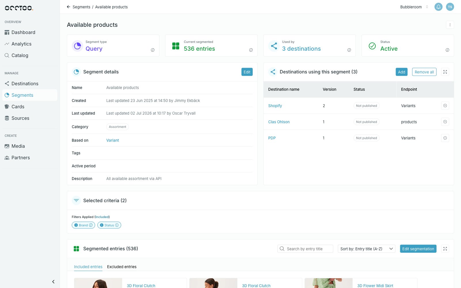 Segment page