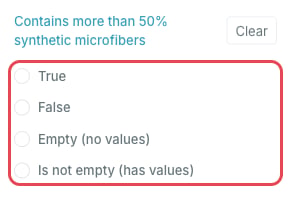 Boolean filter options