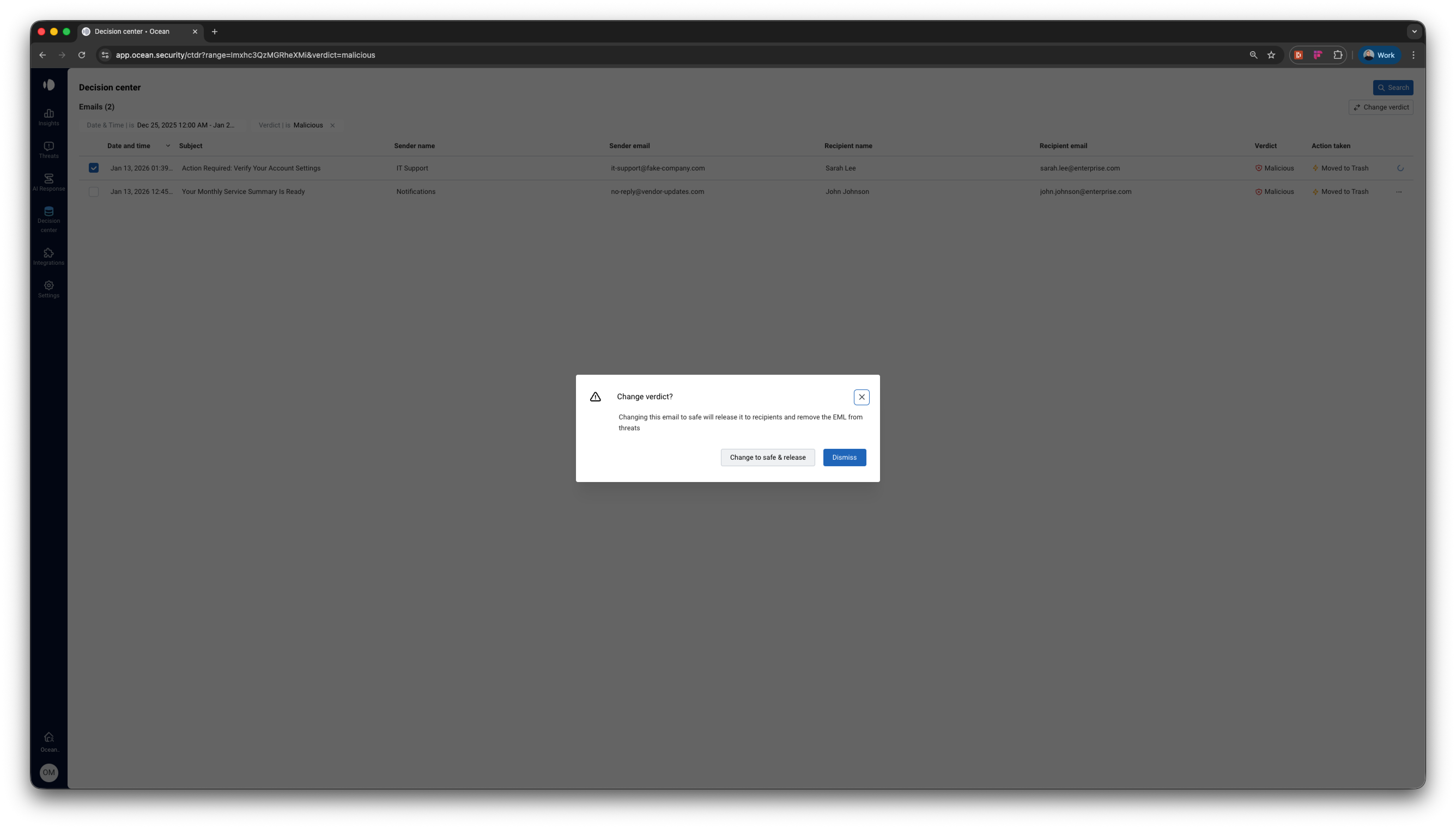 Select emails