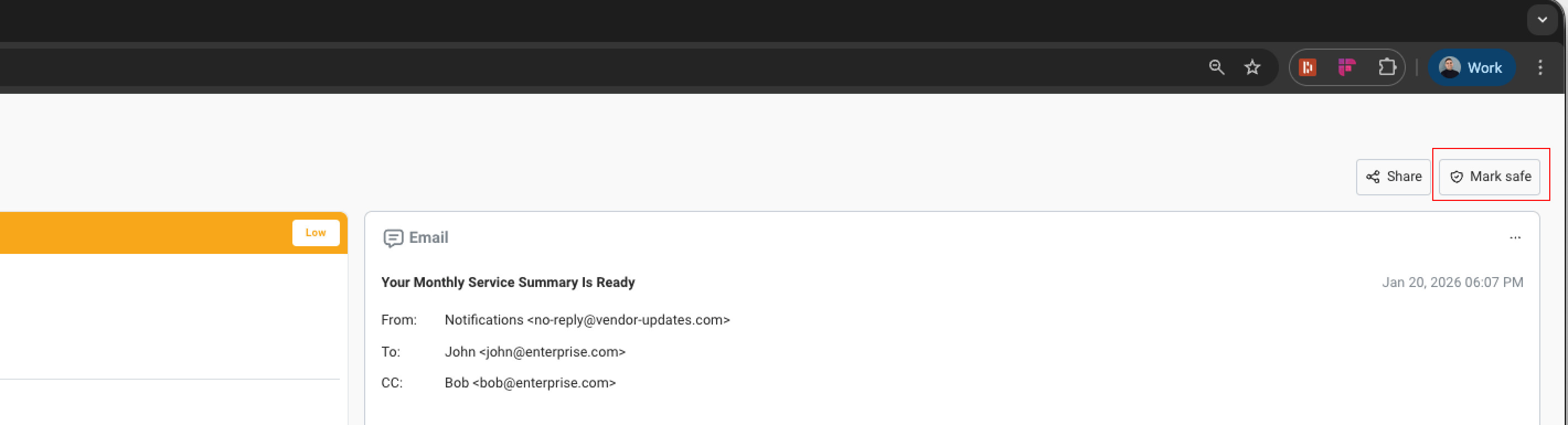 Release button in threat view