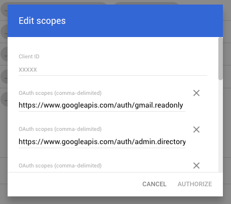 Update domain-wide delegation