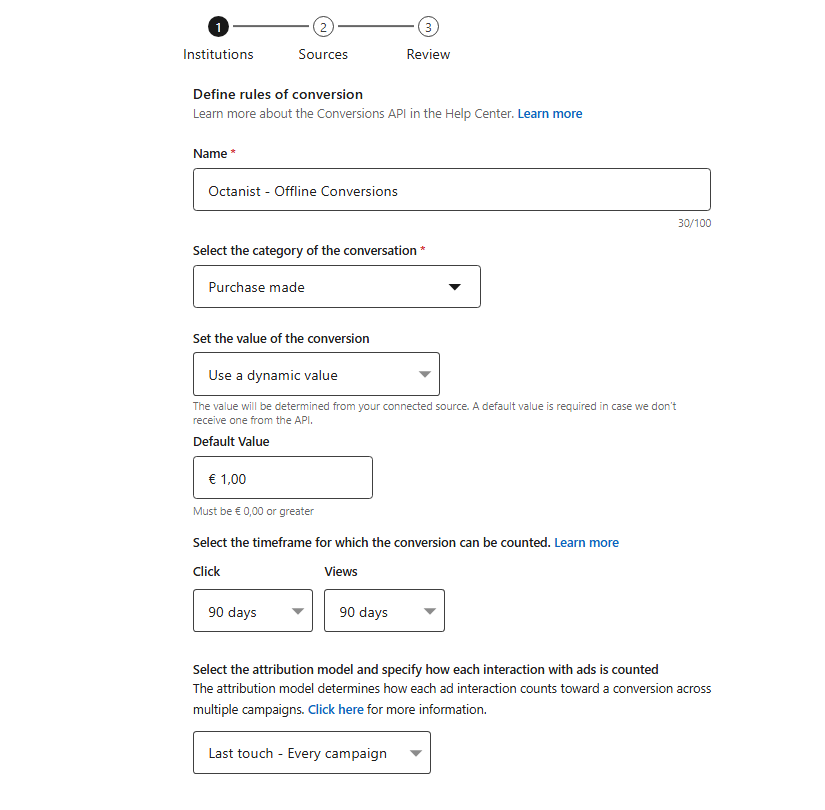 Create Conversion Linkedin Offline Conversion Tracking Pn