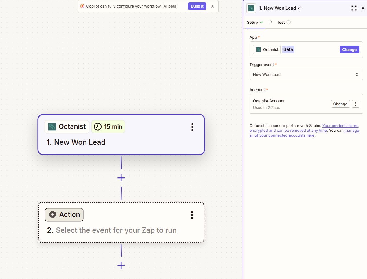 Zapier Setup Won Lead Pn
