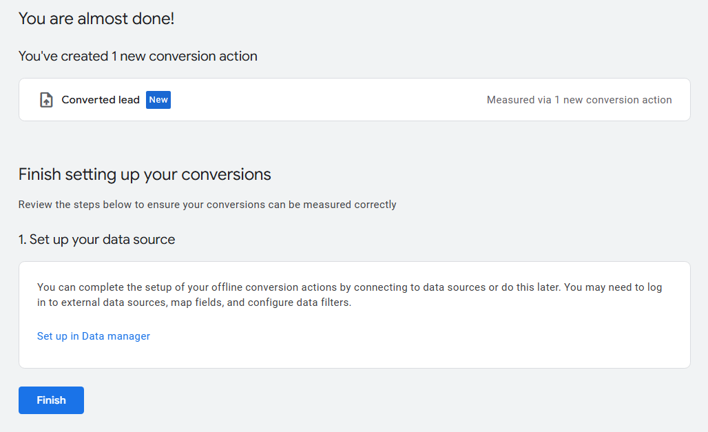 Google Ads Outgoing Integration Conversions Finished