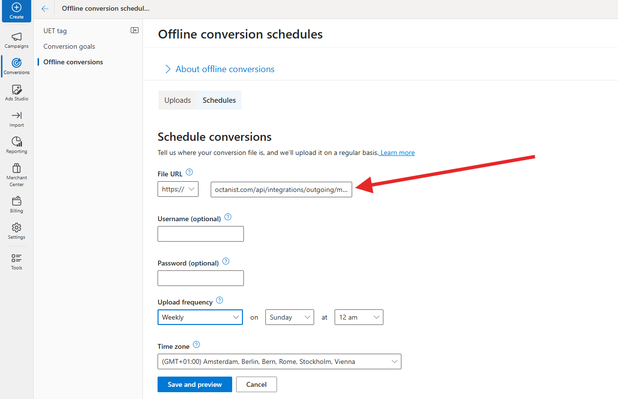 Outgoing Integrations Microsoft Ads Add File Url Pn