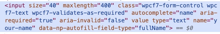 WordPress Field Name