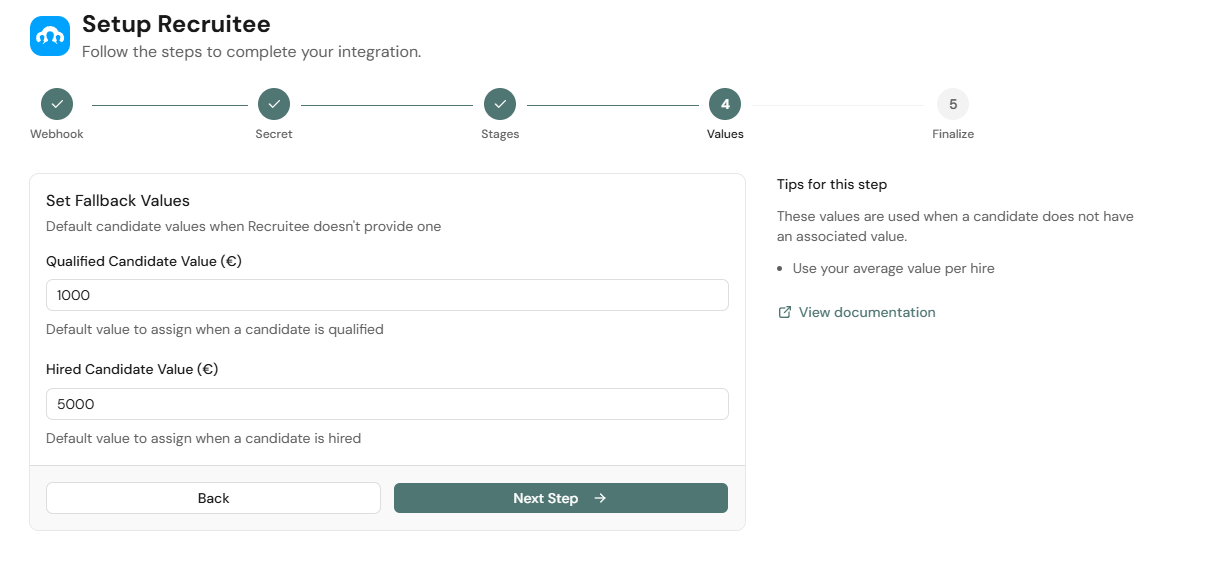 Recruitee Deal Values Recruitee Incoming Integration