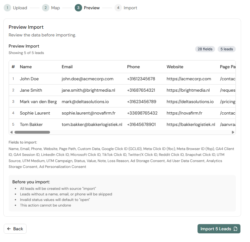 Octanist Import Leads Preview