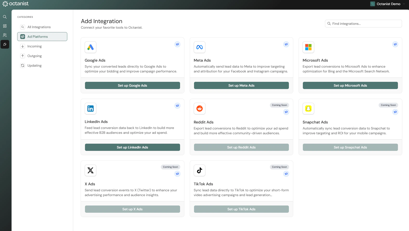 Octanist Outgoing Integrations