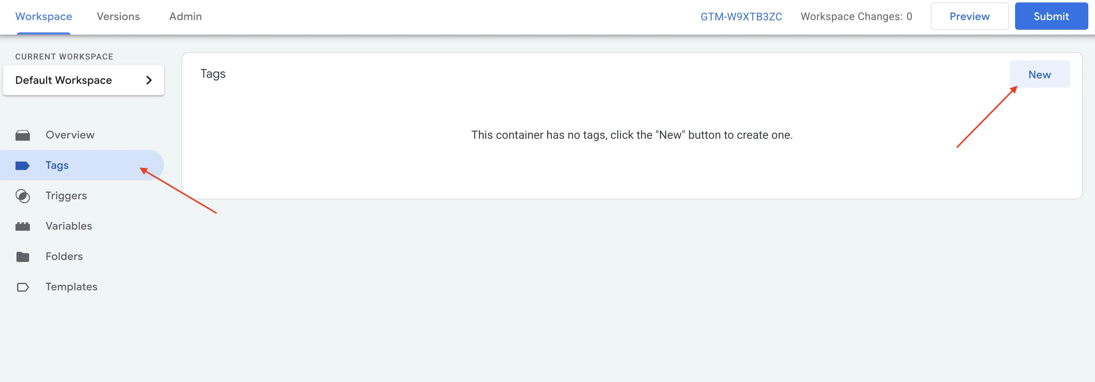 Create a new GTM tag