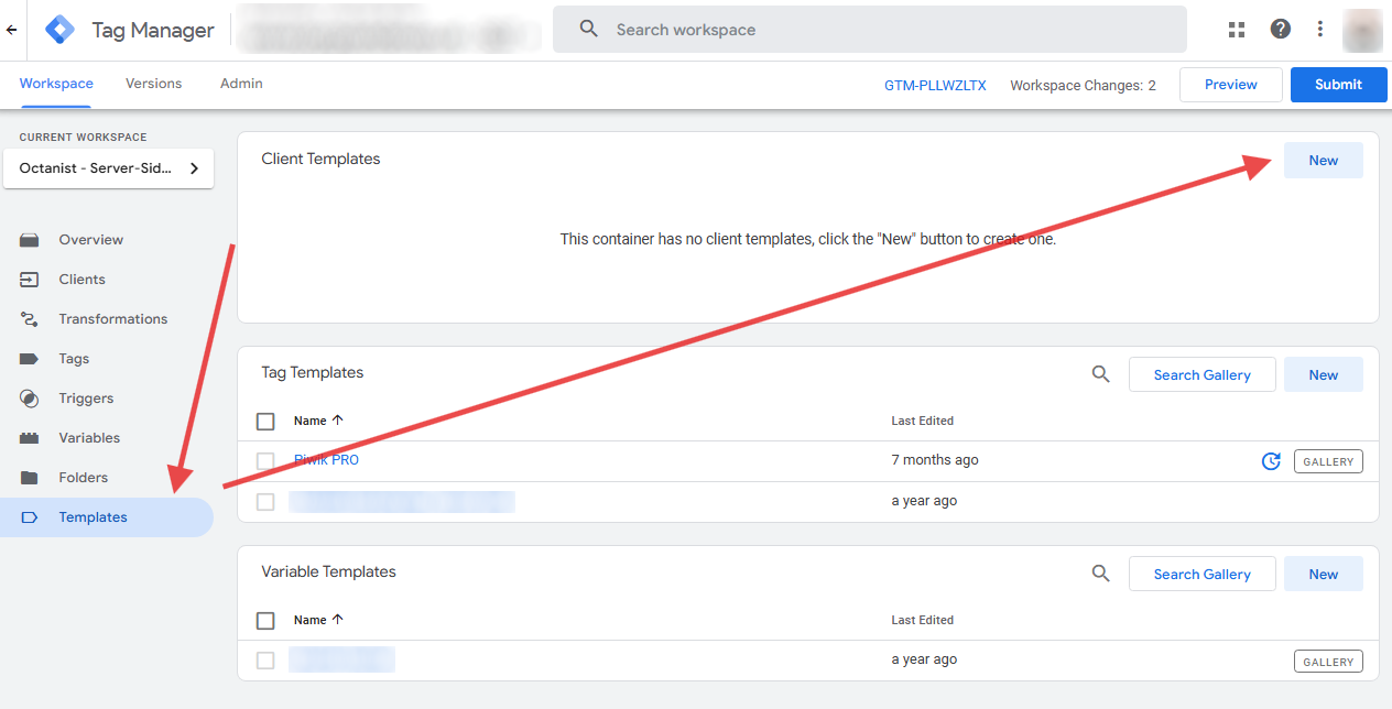 Create new Octanist Client Template