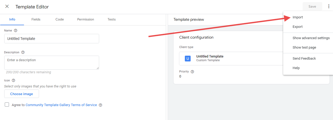 Upload Octanist Client Template