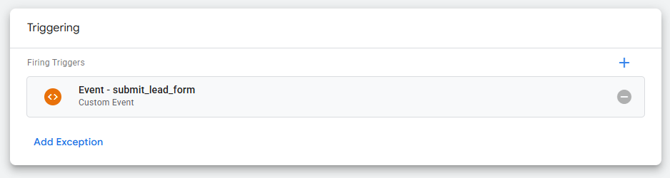 Triggering In Tagconfig
