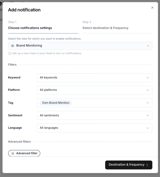 Step 1: Choose notification settings
