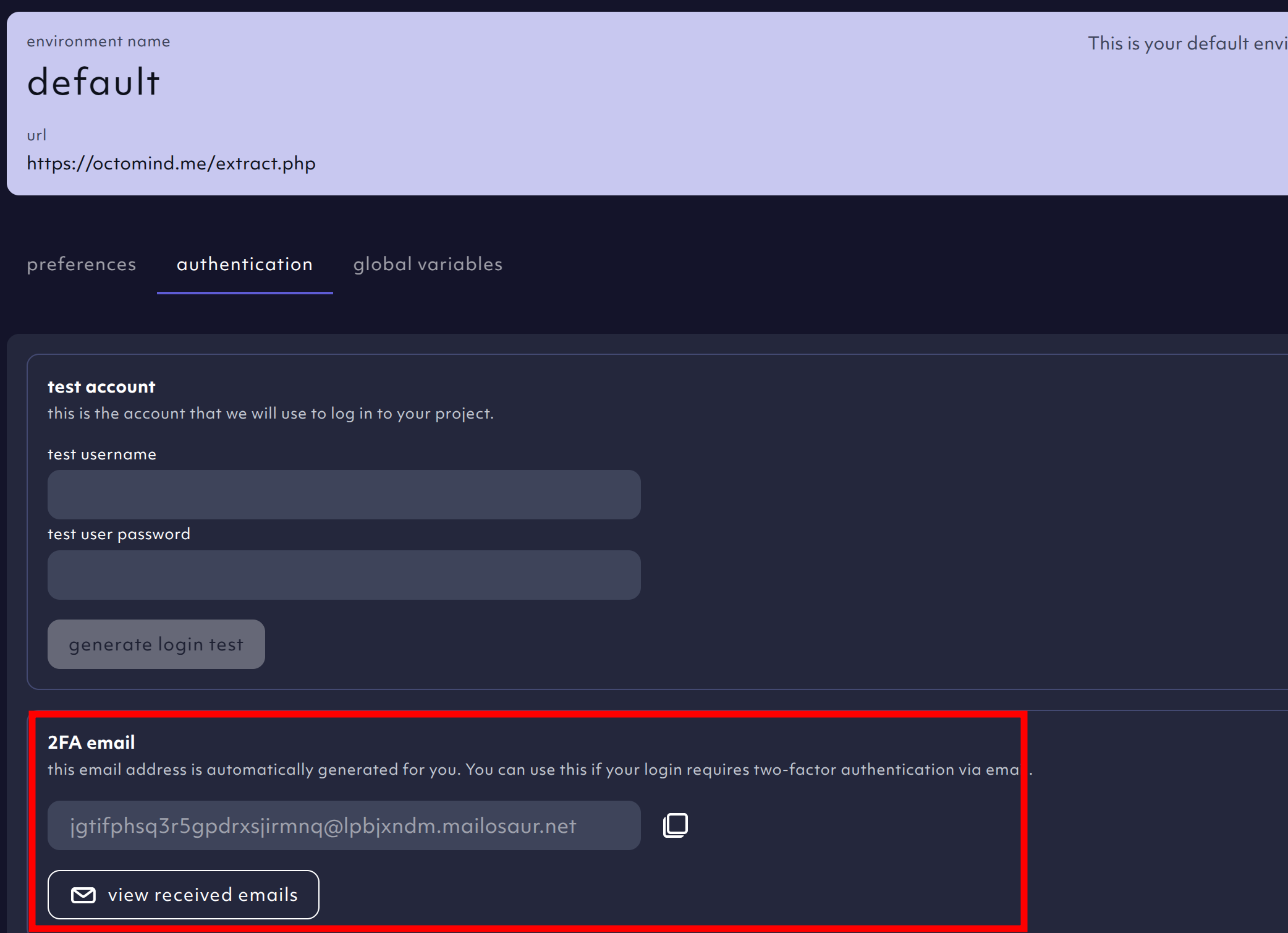 Email address, screenshot 03/2025