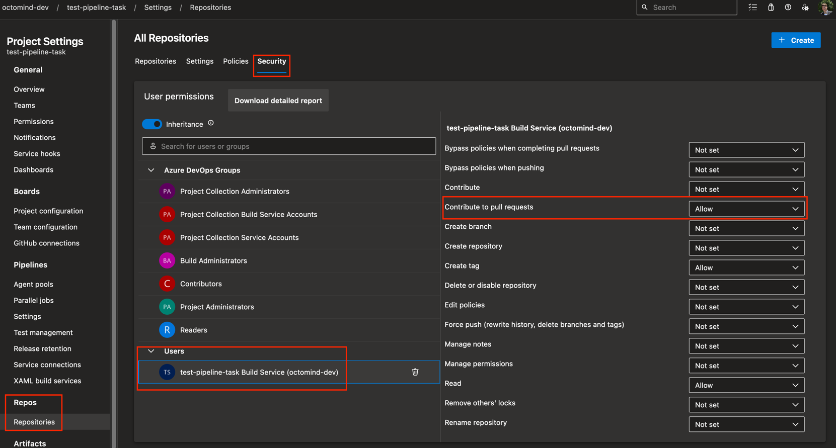 Octomind Azure permissions