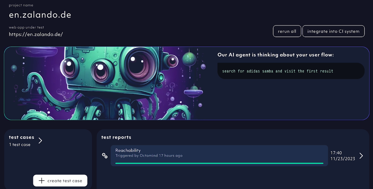 AI agent informs about its progress