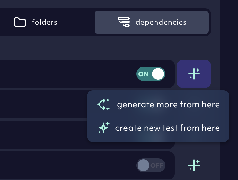 create new test from here feature