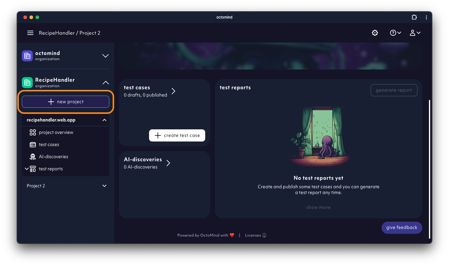 Create new project