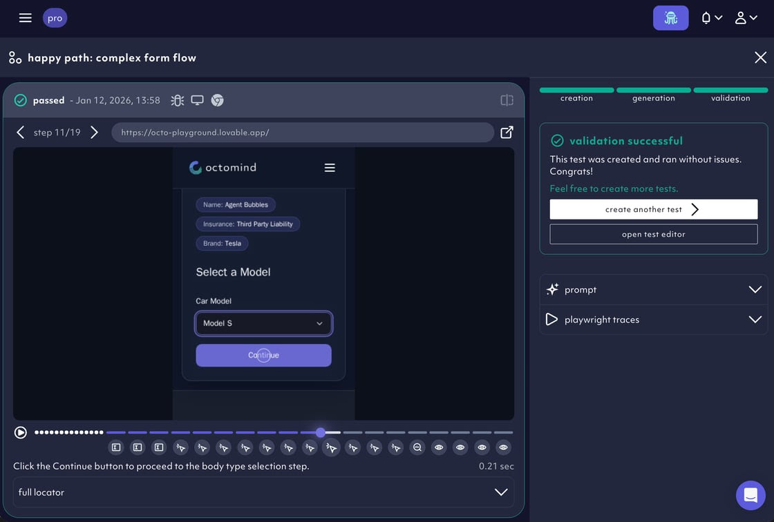 Test discovery running at mobile resolution