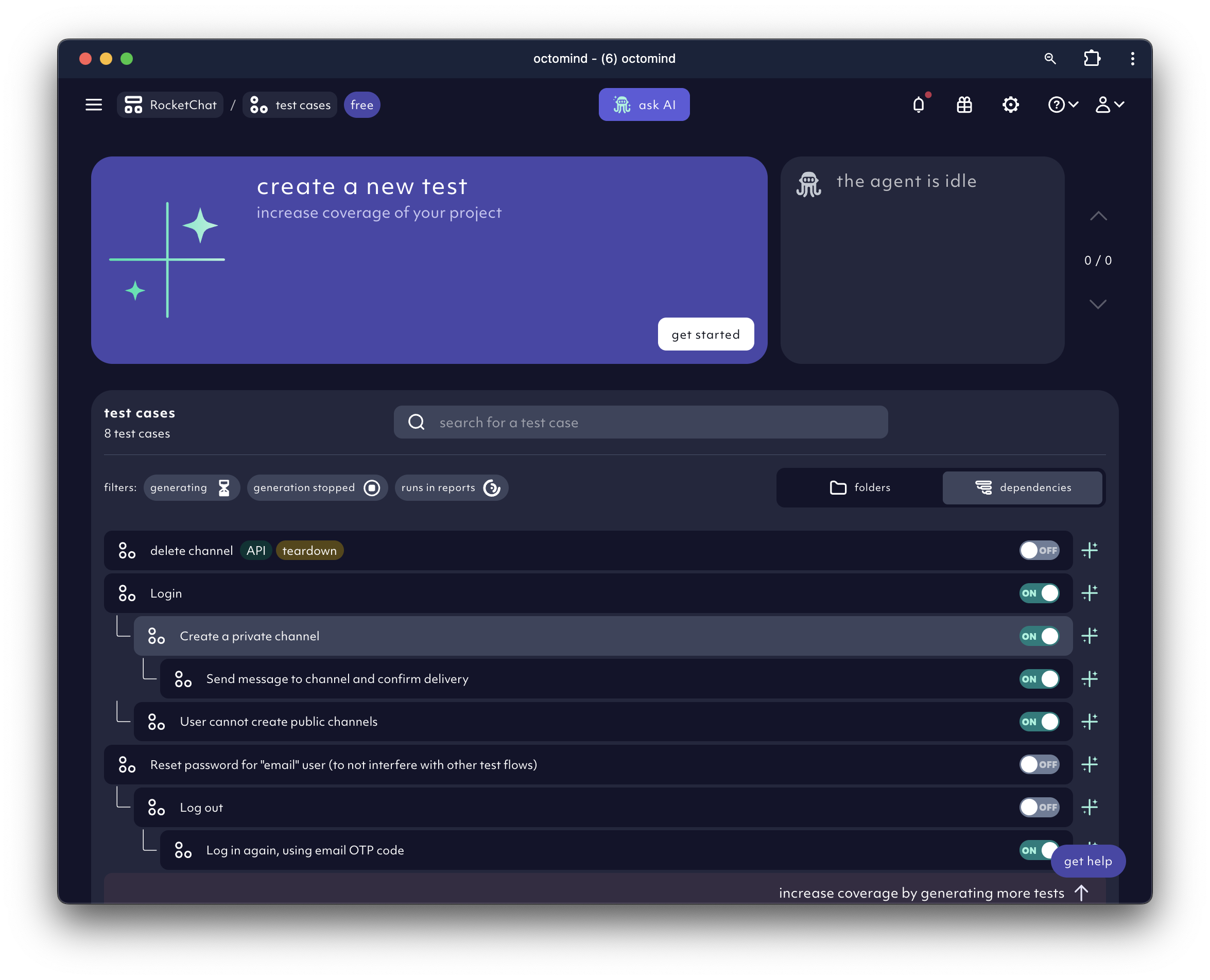 Example set of test cases in the demo instance