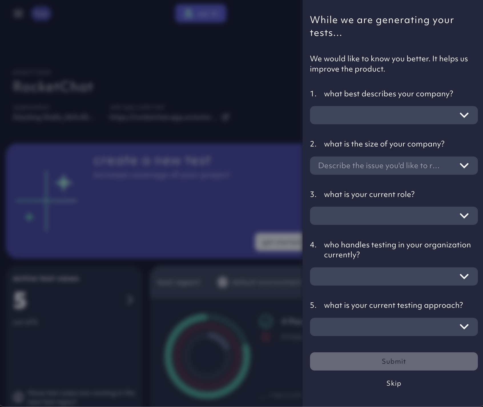 Entry survey
